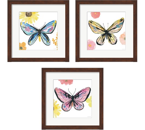 Beautiful Butterfly 3 Piece Framed Art Print Set by Sara Zieve Miller