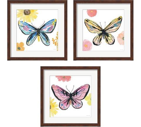Beautiful Butterfly 3 Piece Framed Art Print Set by Sara Zieve Miller
