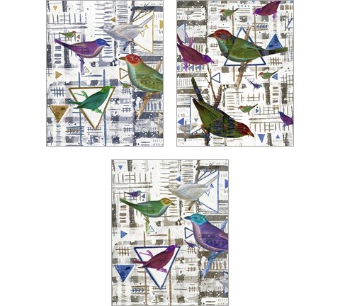 Bird Intersection 3 Piece Art Print Set by Lori Arbel