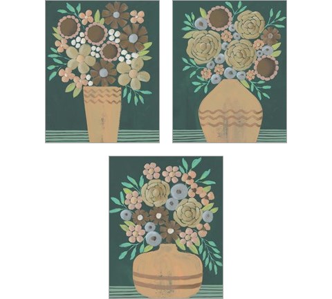 Flower Garden Bouquet 3 Piece Art Print Set by Regina Moore