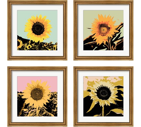 Pop Art Sunflower 4 Piece Framed Art Print Set by Jacob Green