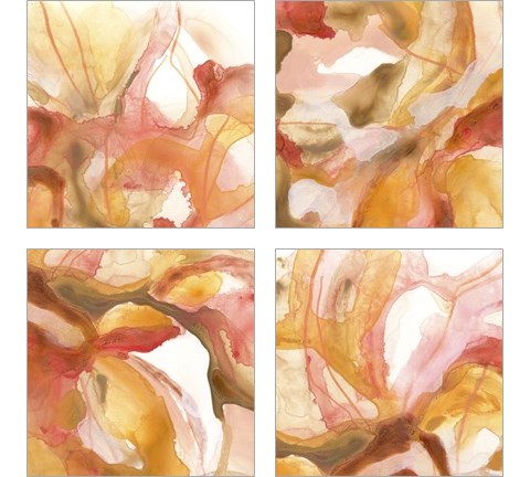 Sunset Marble 4 Piece Art Print Set by June Erica Vess