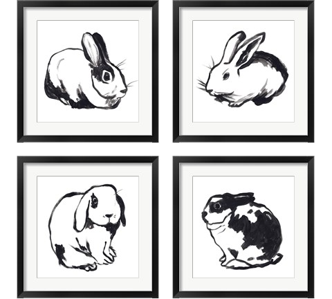 Winter Rabbit 4 Piece Framed Art Print Set by June Erica Vess