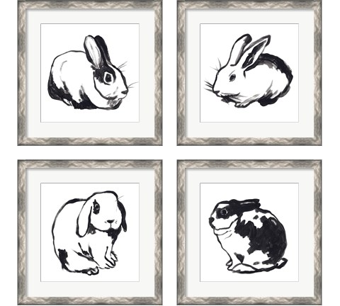 Winter Rabbit 4 Piece Framed Art Print Set by June Erica Vess