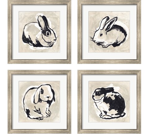 Antique Rabbit 4 Piece Framed Art Print Set by June Erica Vess