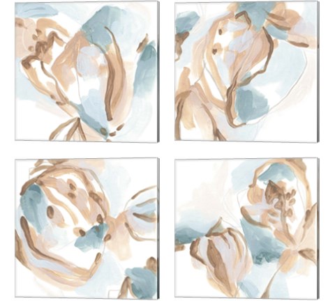 Abstracted Shells 4 Piece Canvas Print Set by June Erica Vess