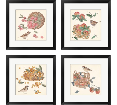 Basket with Fruit4 Piece Framed Art Print Set by Melissa Wang