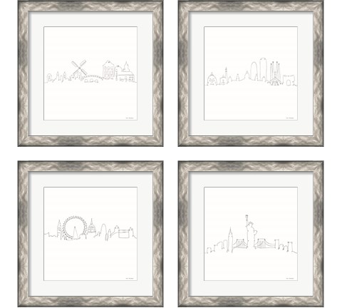Once Line City 4 Piece Framed Art Print Set by Seven Trees Design
