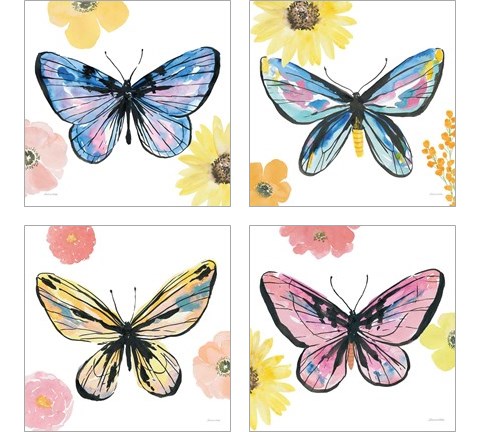 Beautiful Butterfly 4 Piece Art Print Set by Sara Zieve Miller