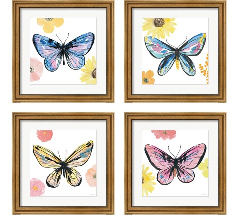 Beautiful Butterfly 4 Piece Framed Art Print Set by Sara Zieve Miller