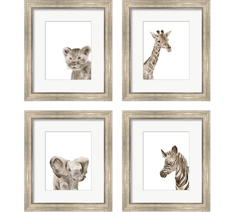 Safari Animal Portraits 4 Piece Framed Art Print Set by Melissa Wang
