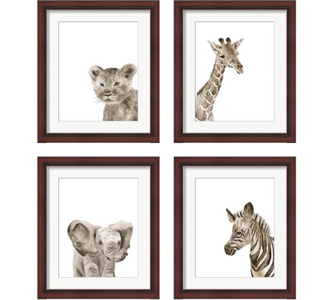 Safari Animal Portraits 4 Piece Framed Art Print Set by Melissa Wang