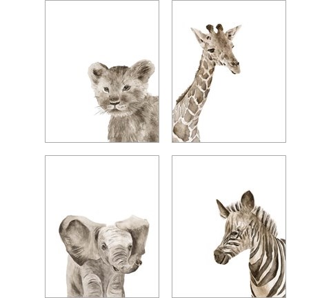 Safari Animal Portraits 4 Piece Art Print Set by Melissa Wang