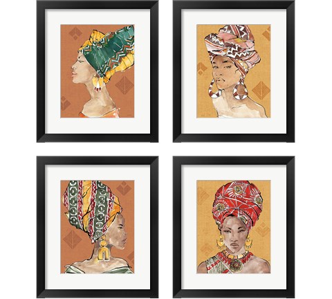 African Flair Warm 4 Piece Framed Art Print Set by Anne Tavoletti