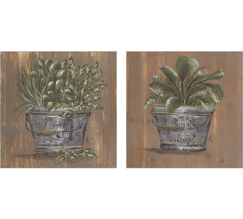 Plant in Pail 2 Piece Art Print Set by Julie Norkus