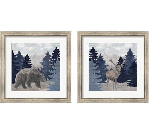 Blue Cliff Mountains 2 Piece Framed Art Print Set by Tara Reed