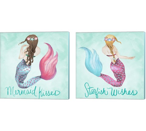 Mermaid 2 Piece Canvas Print Set by Elizabeth Medley
