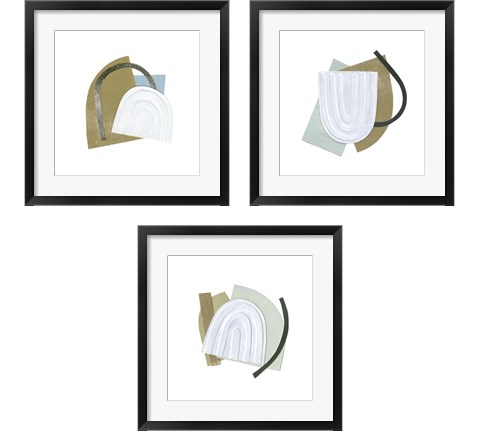 Mod Rainbow Collage 3 Piece Framed Art Print Set by Emma Caroline