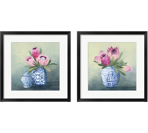 Protea Chinoiserie 2 Piece Framed Art Print Set by Julia Purinton