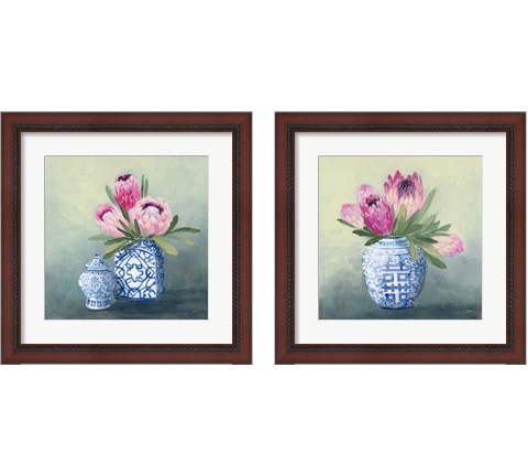 Protea Chinoiserie 2 Piece Framed Art Print Set by Julia Purinton