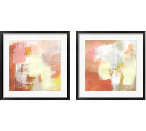Yellow and Blush 2 Piece Framed Art Print Set by Victoria Barnes