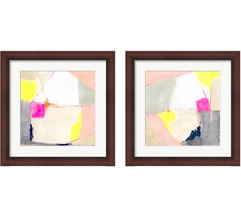 Hot Pink Patch 2 Piece Framed Art Print Set by Victoria Barnes