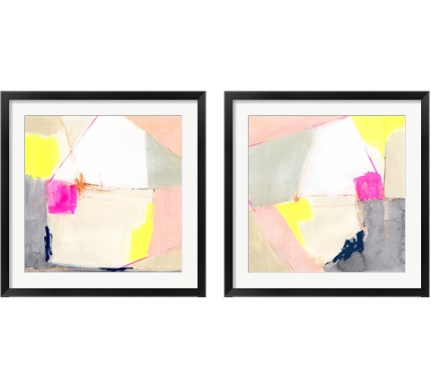 Hot Pink Patch 2 Piece Framed Art Print Set by Victoria Barnes