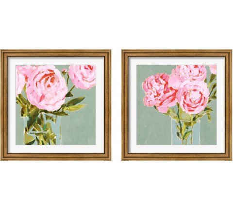 Popping Peonies 2 Piece Framed Art Print Set by Victoria Barnes