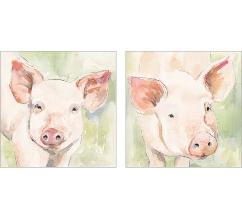 Sunny the Pig 2 Piece Art Print Set by Victoria Barnes