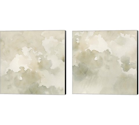 Warm Clouds Abstract 2 Piece Canvas Print Set by Emma Caroline