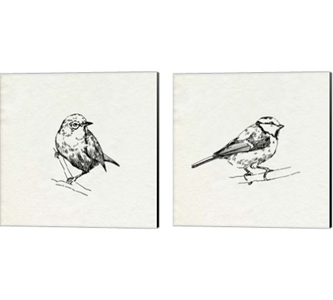 Bird Feeder Friends 2 Piece Canvas Print Set by Emma Caroline