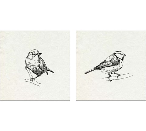 Bird Feeder Friends 2 Piece Art Print Set by Emma Caroline