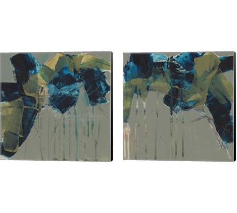 Deconstructed Blues 2 Piece Canvas Print Set by Jennifer Goldberger