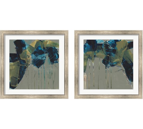 Deconstructed Blues 2 Piece Framed Art Print Set by Jennifer Goldberger