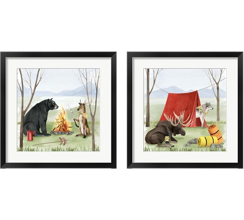 Camp Crashers 2 Piece Framed Art Print Set by Grace Popp