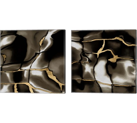 Golden Shimmer  2 Piece Canvas Print Set by Alonzo Saunders