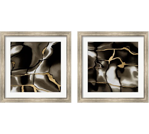 Golden Shimmer  2 Piece Framed Art Print Set by Alonzo Saunders