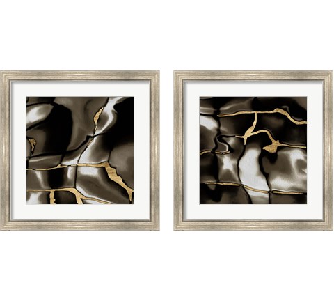 Golden Shimmer  2 Piece Framed Art Print Set by Alonzo Saunders