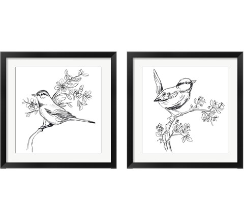 Simple Songbird Sketches 2 Piece Framed Art Print Set by June Erica Vess