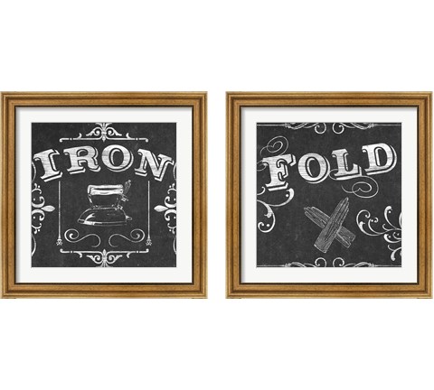 Vintage Laundry Signs 2 Piece Framed Art Print Set by June Erica Vess