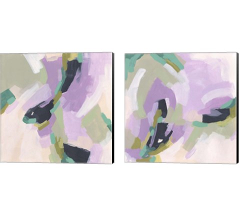 Lavender Swirl 2 Piece Canvas Print Set by June Erica Vess
