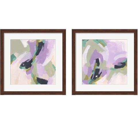 Lavender Swirl 2 Piece Framed Art Print Set by June Erica Vess