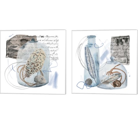 Message in a Bottle  2 Piece Canvas Print Set by Melissa Wang