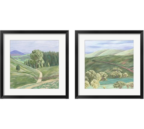 Hill Lines 2 Piece Framed Art Print Set by Melissa Wang