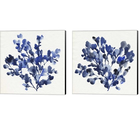 Cobalt Blossom 2 Piece Canvas Print Set by Annie Warren