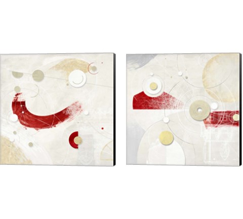 Galassia Rosso 2 Piece Canvas Print Set by Arturo Armenti