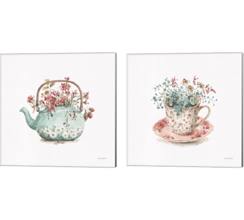 Garden Tea 2 Piece Canvas Print Set by Lisa Audit