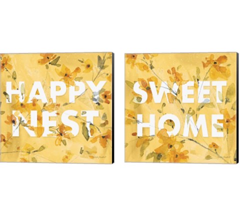 Happy Yellow 2 Piece Canvas Print Set by Lisa Audit