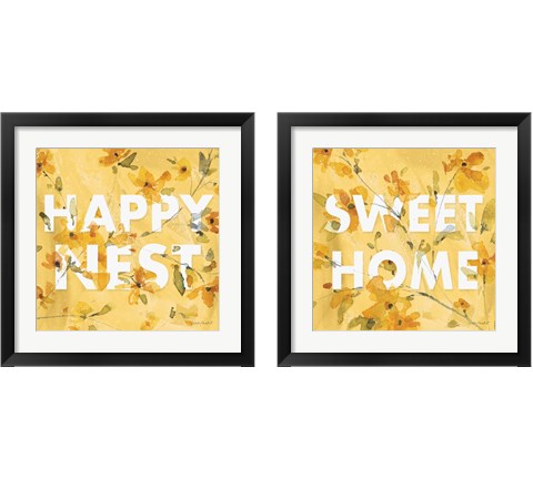 Happy Yellow 2 Piece Framed Art Print Set by Lisa Audit
