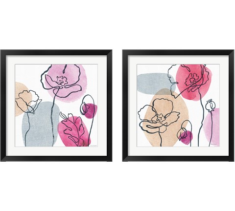 Think Pink 2 Piece Framed Art Print Set by Lisa Audit